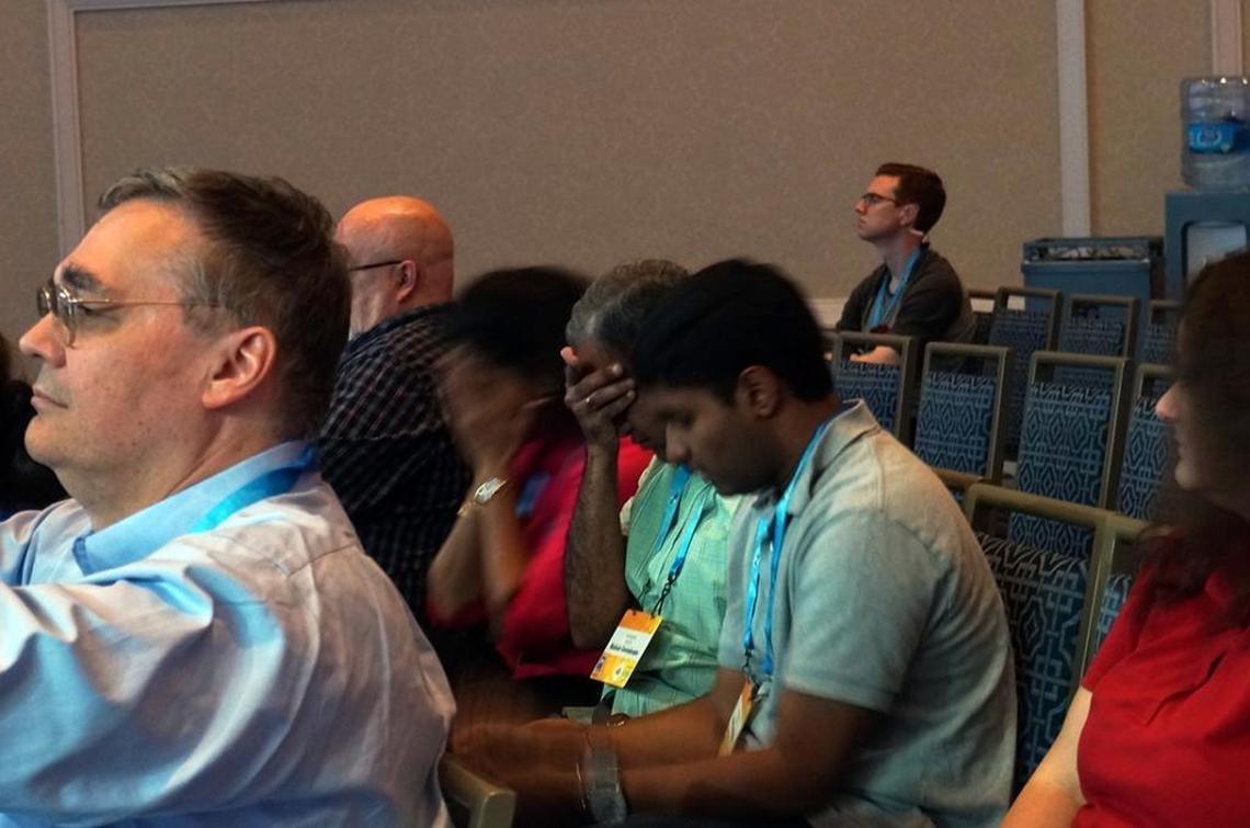 Vasundara Govindarajan’s brother, father and mother react after they think she has misspelled the word curfuffle, which can be spelled that way and kerfuffle, according to Merriam-Webster.