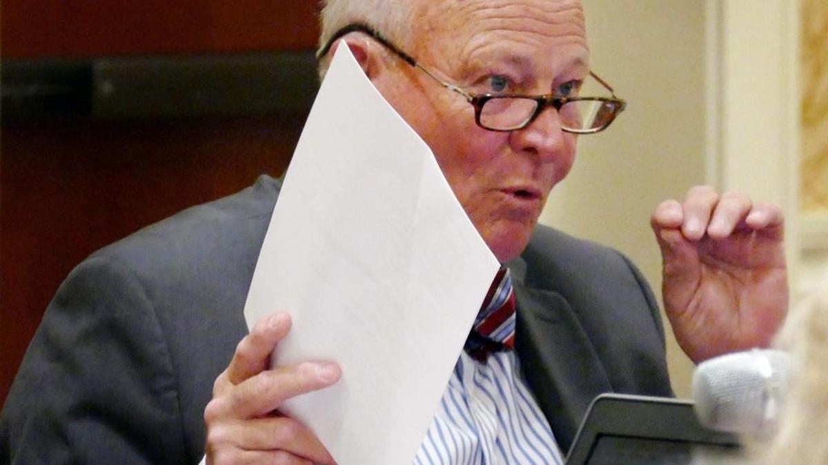 Florida's Commission for Independent Education Executive Director Sam Ferguson talks at a CIE meeting in Orlando on May 21, 2015.