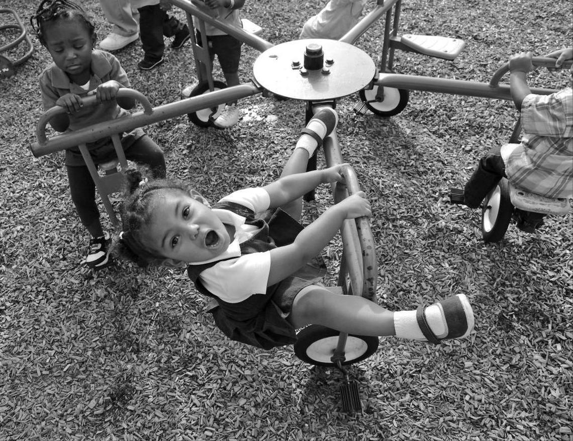 Toddlers attending Sheyes of Miami Learning Center #3 enjoy the outside playground during recess. According to the Early Learning Coalition of Miami-Dade/Monroe: “The play of young children provides wonderful opportunities for fun, spontaneity and social interaction.”