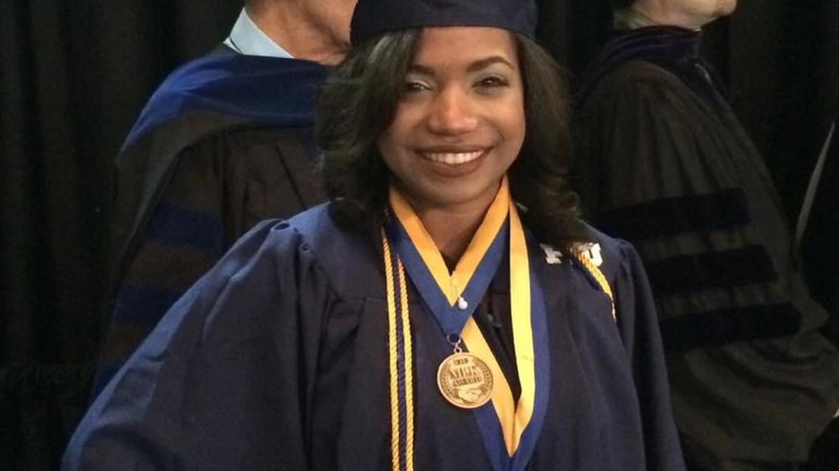 
Jessica Pintado, 23, at her spring 2015 graduation from Florida International University. The program that she said propelled her to success, Student Support Services, recently renewed its funding from the U.S. Department of Education. 

