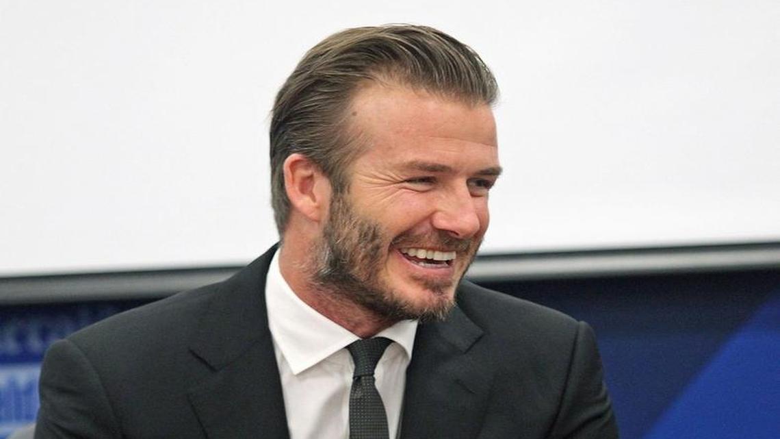 Soccer star David Beckham meets with the Miami Herald’s editorial board in 2014.