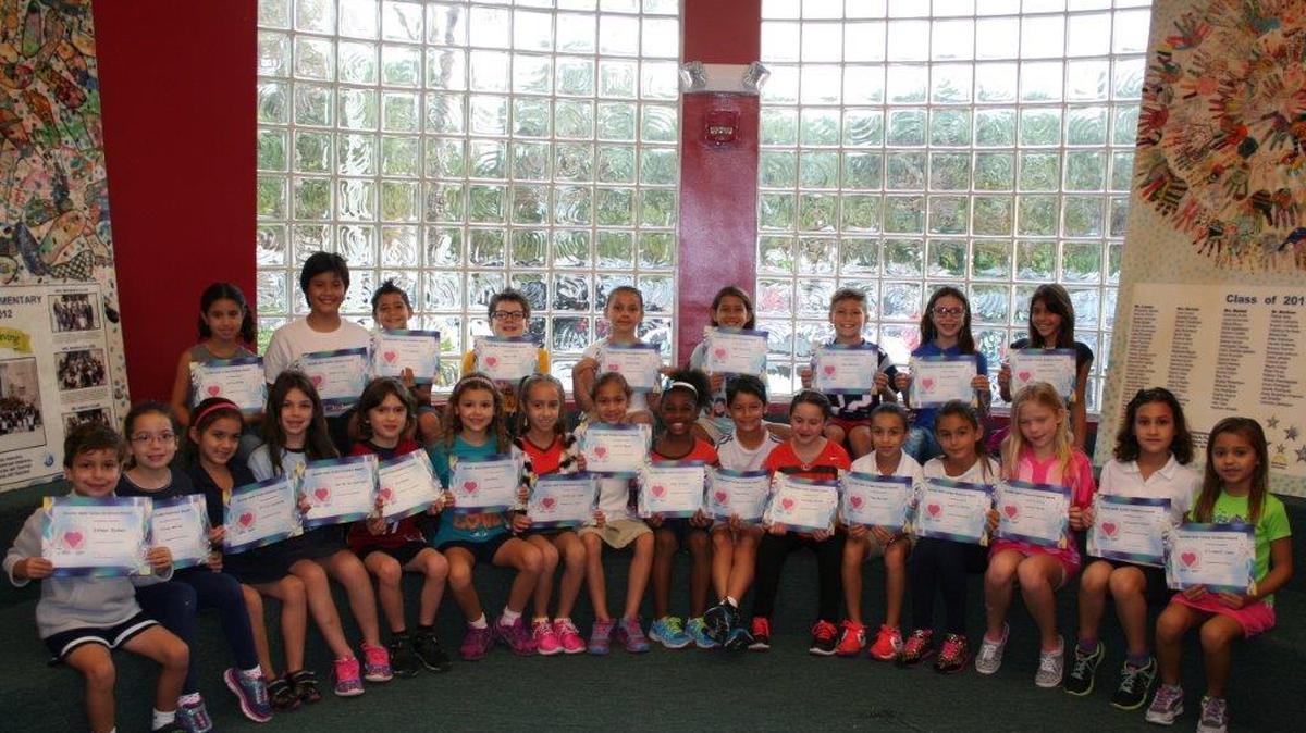 Select students of North Beach Elementary were winners of the Jennifer Beth Turken Heart Award for the month of October. Winners received a certificate and were treated to an ice cream party.