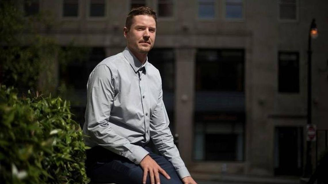Cameron Padgett, photographed downtown in Atlanta, sued, successfully, for white nationalist Richard Spencer to speak at Auburn University in April after the Alabama school tried to cancel the event. Padgett calls himself an ‘identitarian,’ not a white nationalist, and insists that ‘advocating for the interests of white people’ doesn't make him a racist.