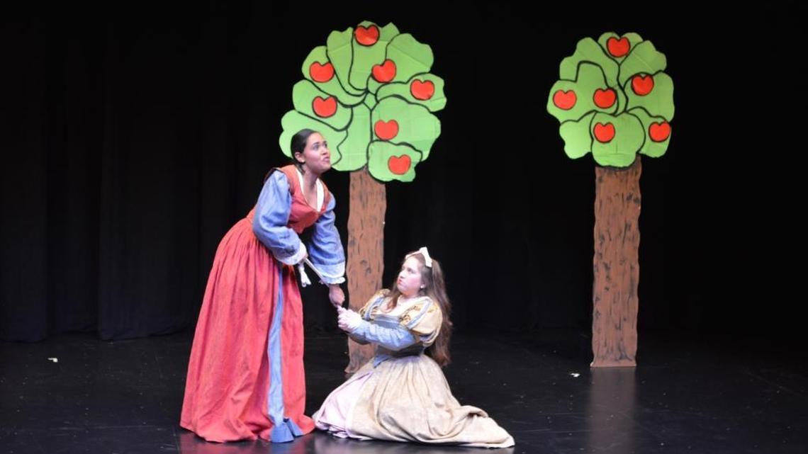 Juanita Olivo, left, and Karen Figueredo perform ‘The Taming of the Shrew’ at Sandrell Rivers Theater in Liberty City.