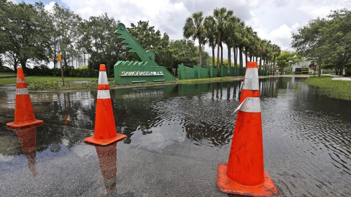 Last month, heavy rain closed the massive Sawgrass Mills Mall for three days. Sales for the mall reportedly average $7 million a day.