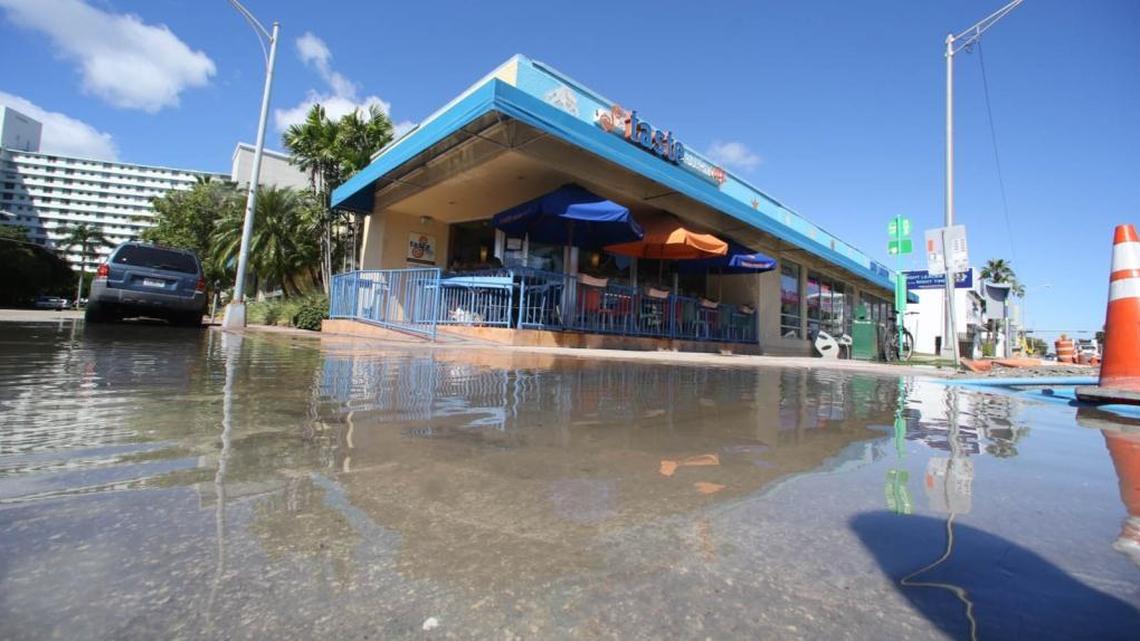 Before Miami Beach installed massive pumps, Alton Road regularly flooded during seasonal high tides.