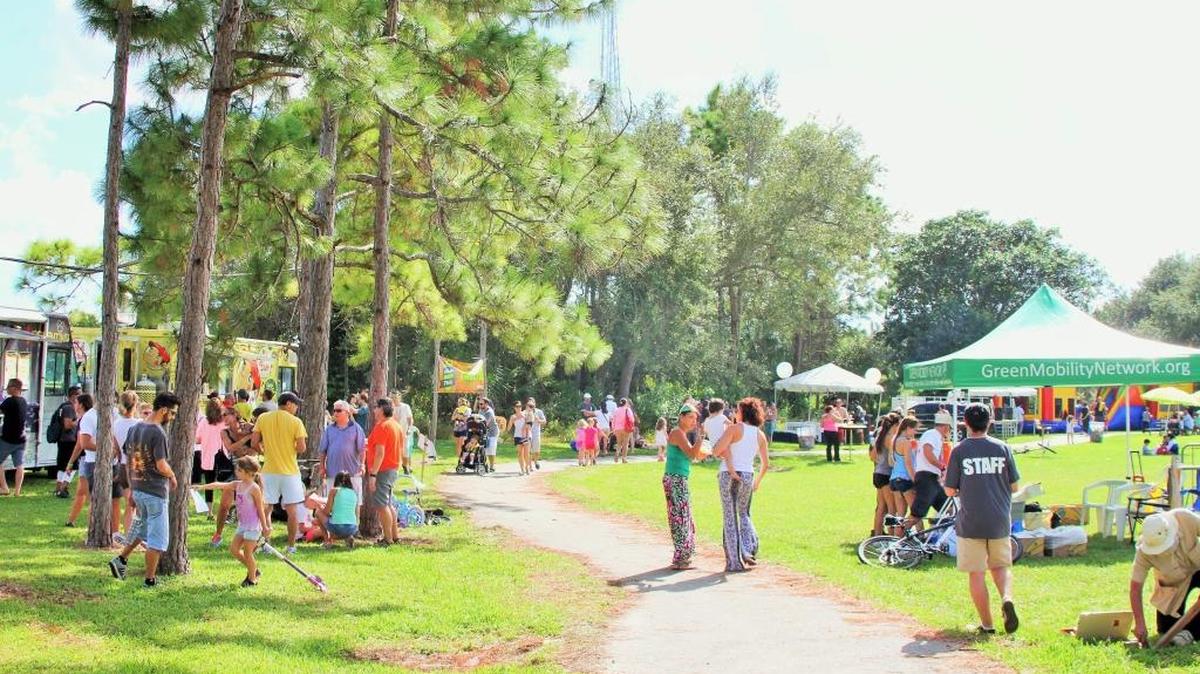 About 300 people participate in the Ludlam Trail Fall Fest at A.D. Barnes Park, where the Ludlam corridor opened temporarily to the public so they could experience a taste of the proposed Ludlam Trail – a greenway in southwest Miami that encompases 75 linear acres.