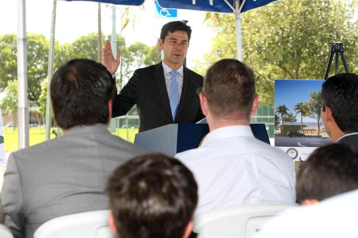 Miami Commisioner Ken Russell during a ceremony to reopen Douglas Park on Thursday, June 29, 2017. Douglas Park was closed for three and a half years due to contaminated soil. It was one of seven parks the city of Miami shut down as a result of elevated levels of arsenic and other heavy metals stemming from the ash spewed from an old West Grove incinerator, which operated for a half-century before it closed in 1970.