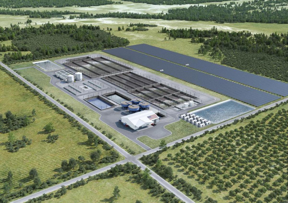 Florida Power & Light produced this artist rendering of a possible water treatment plant built near Turkey Point to provide treated wastewater to freshen cooling canals attached to two nuclear reactors and cool a gas-powered generator.