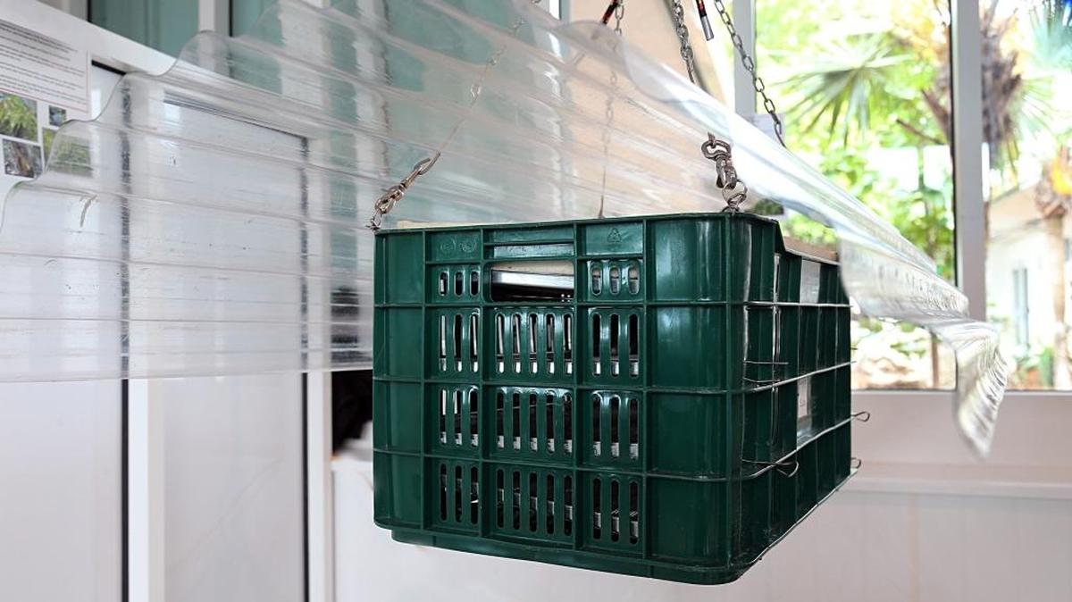 In October, agriculture officials displayed a release chamber used to hold sterile fly larva.