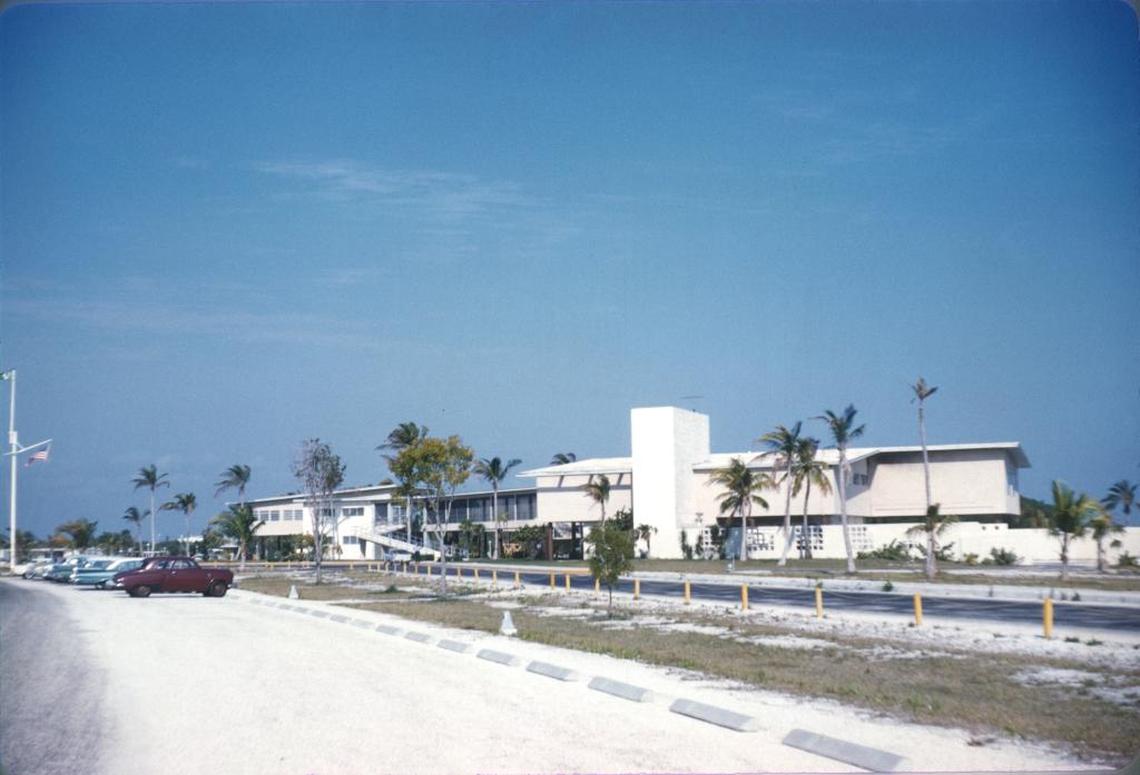 The old Flamingo Lodge erected in 1959 offered visitors a chance to stay at the remote location overlooking Florida Bay.