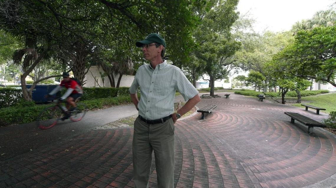 South Miami Mayor Philip Stoddard, at the Jean Willis Park in 2016, asked city landscapers this year to begin using organic fertilizers and herbicides.