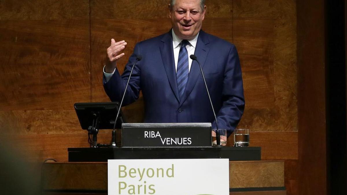 
Al Gore speaking this week at a climate summit in Paris.
