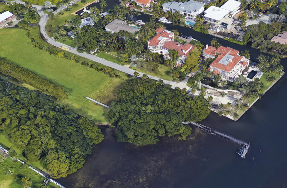 A Google Earth image shows the mangroves at 3300 S. Moorings Way before Hurricane Irma.