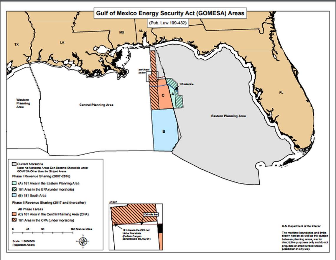The Trump administration on Thursday proposed opening the eastern Gulf of Mexico to drilling at the end of 2022. Drilling in the eastern Gulf has been banned since 1988.