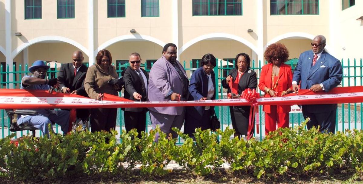 The ribbon cutting for Sherbondy Village