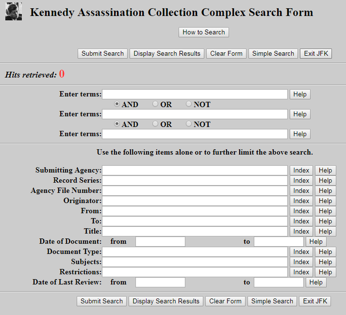 A look at the National Archives interface