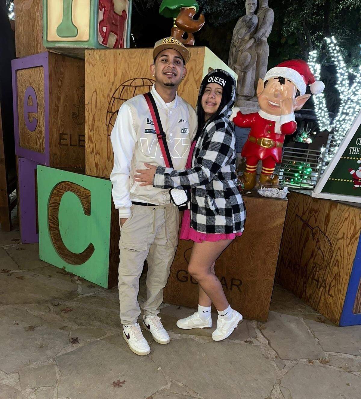 Neiyerver Adrian Leon Rengel, and his girlfriend Alejandra Gutierrez in Christmas event in Texas in 2024 where they lived.
