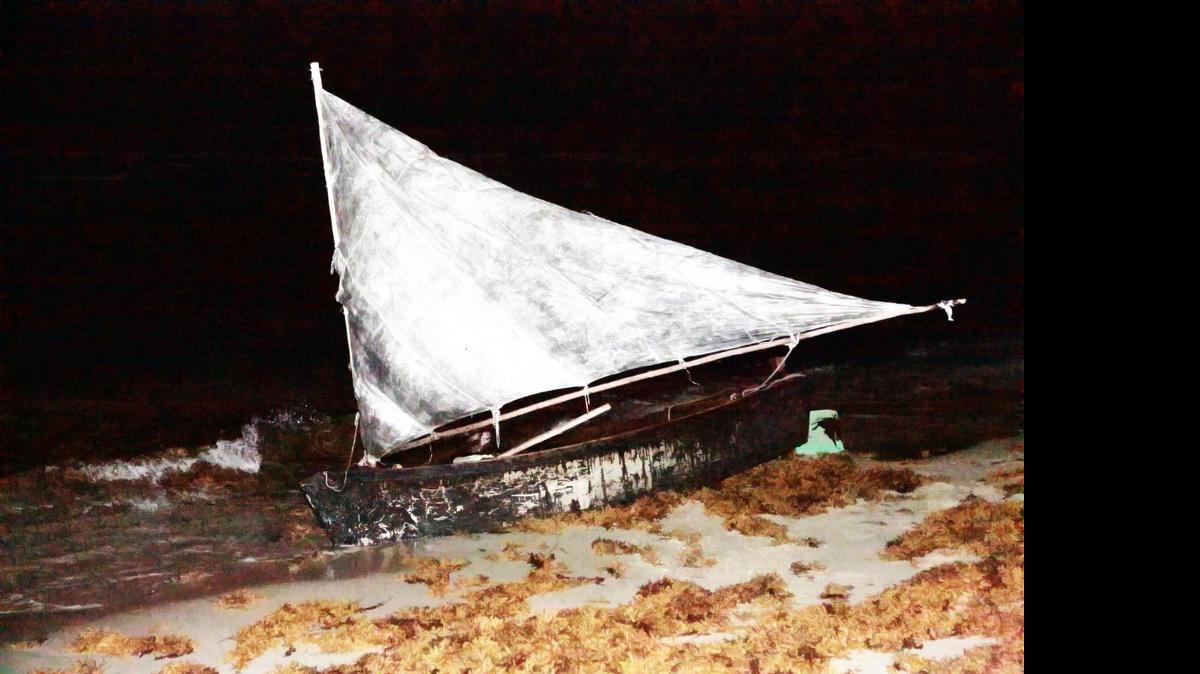 
Four immigrants from Cuba arrived at Hallandale Beach on this craft.
