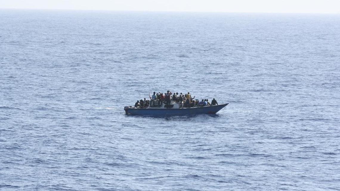 One of the boats intercepted by the U.S. Coast Guard