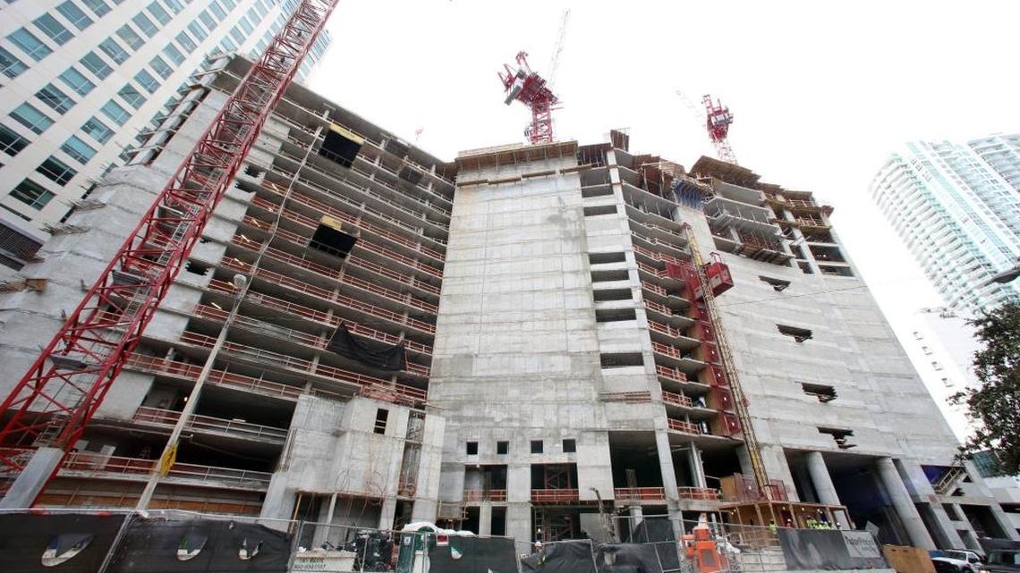 Panorama Tower construction site at 1101 Brickell Bay in the Brickell financial district.