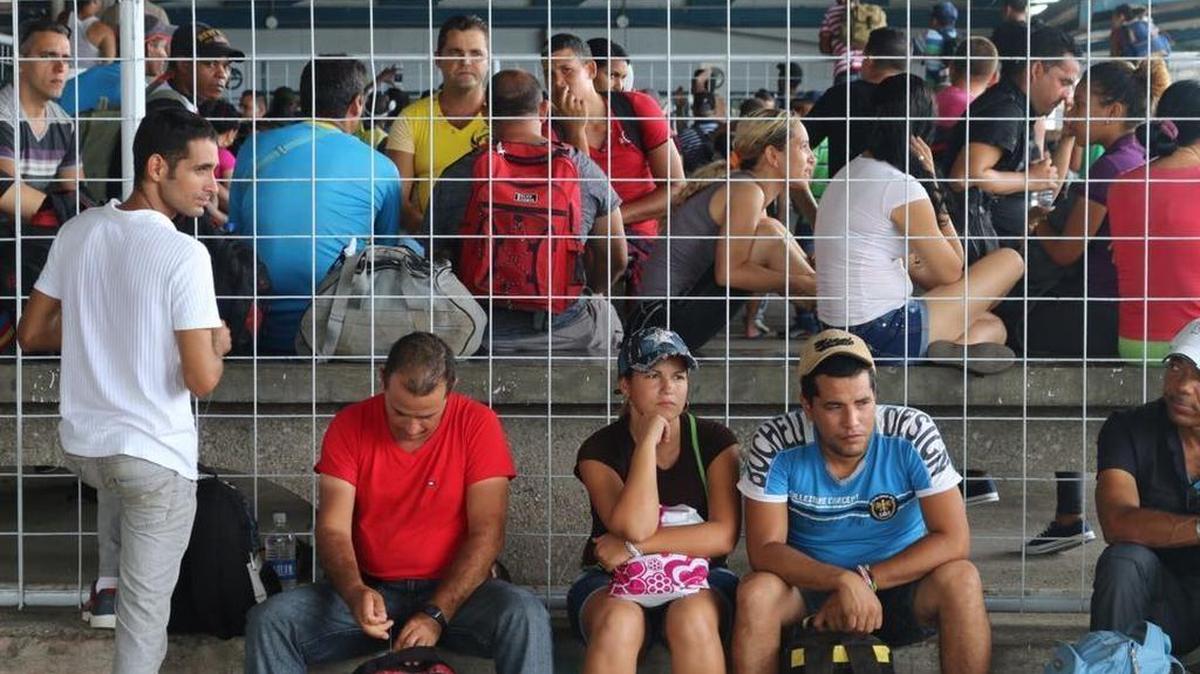 Hundreds of Cubans await their fate at Paso Canoas, Costa Rica's southern border crossing with Panama.