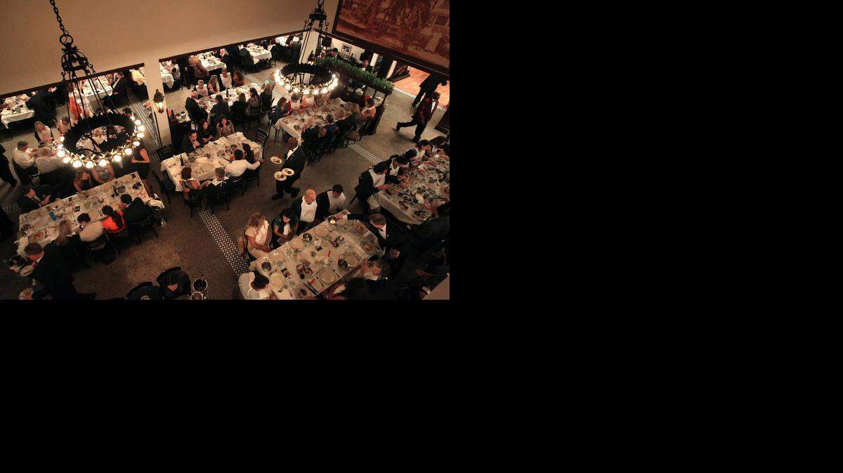 
Diners enjoy stone crabs, hash browns, cream spinach, prime steak, ribs, brisket and key lime pie. On Tuesday October 14, Joe's Stone Crab held dinner for Children's Home Society fundraiser as it preps for upcoming 101st season on Thursday, October 15, 2014. The event raised more than $149,000.
