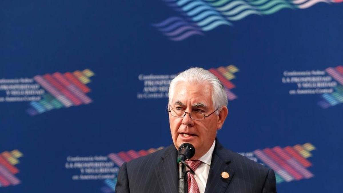 Secretary of State Rex Tillerson speaks during a conference on Prosperity and Security in Central America, Thursday, June 15, 2017, in Miami.