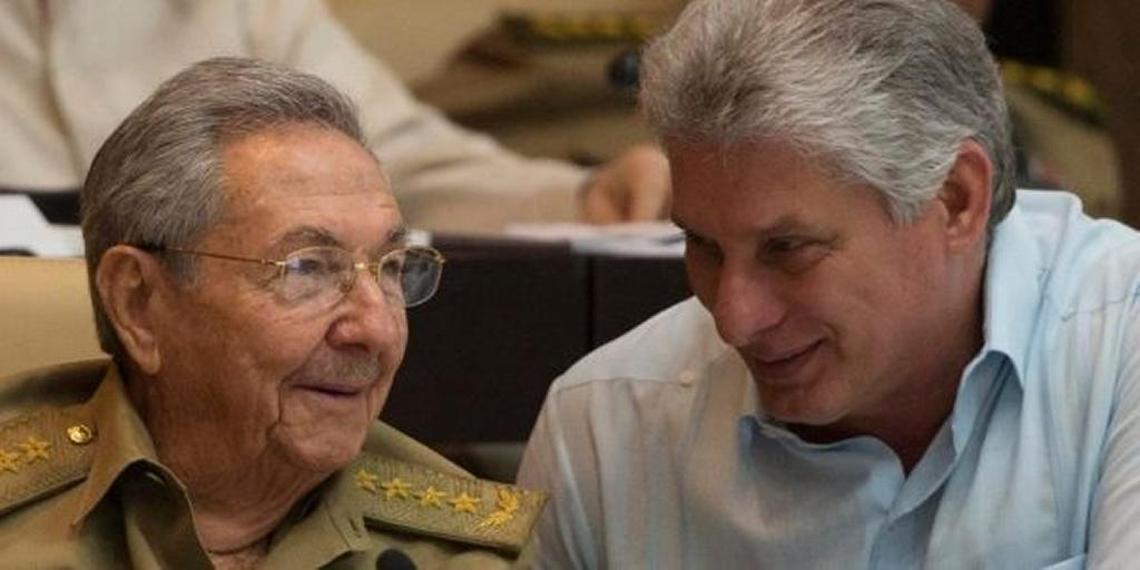 In 2016, Raúl Castro, left, talks with Miguel Díaz-Canel, now Cuba’s president, during the annual session of the Cuban Parliament in Havana.