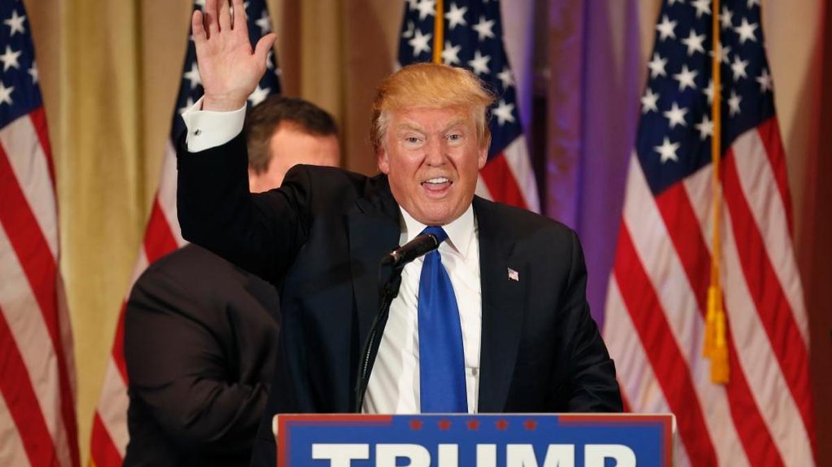 Republican presidential candidate Donald Trump after speaking in Palm Beach, Florida, U.S., on March 1. During past week week, nine states voted for Trump, who's viewed by party leaders as a dangerous figure that could destroy their brand among blacks, Hispanics, immigrants and women.