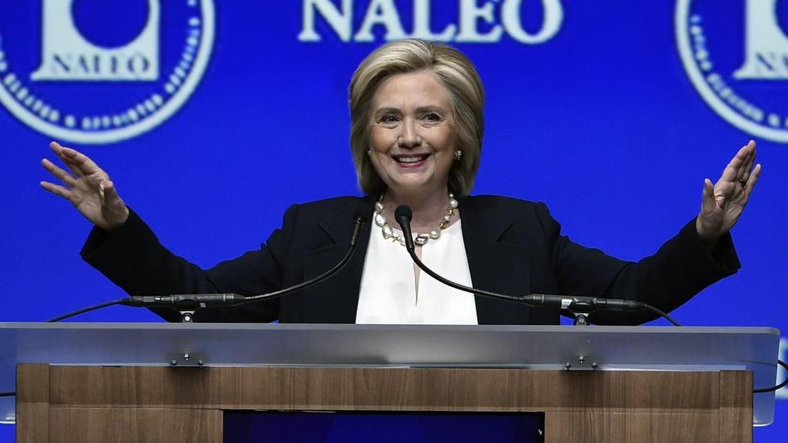 Democratic presidential candidate Hillary Clinton speaks at the National Association of Latino Elected and Appointed Officials in June 2015 in Las Vegas.