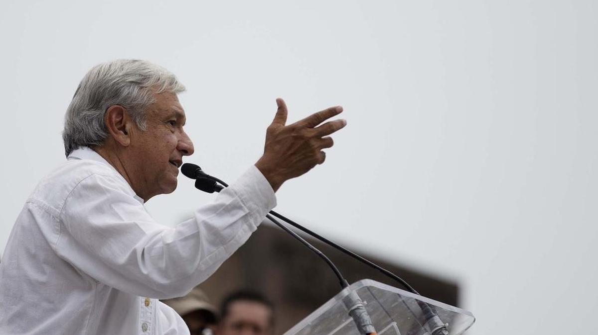 Andres Manuel Lopez Obrador, leader of the National Regeneration Movement (MORENA) party, speaks during a campaign event in Veracruz, Mexico, on May 28, 2016.