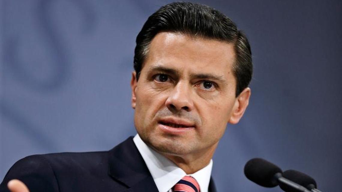 Mexican President Enrique Pena Nieto speaks during a press conference in Copenhagen on Thursday, April 14, 2016.