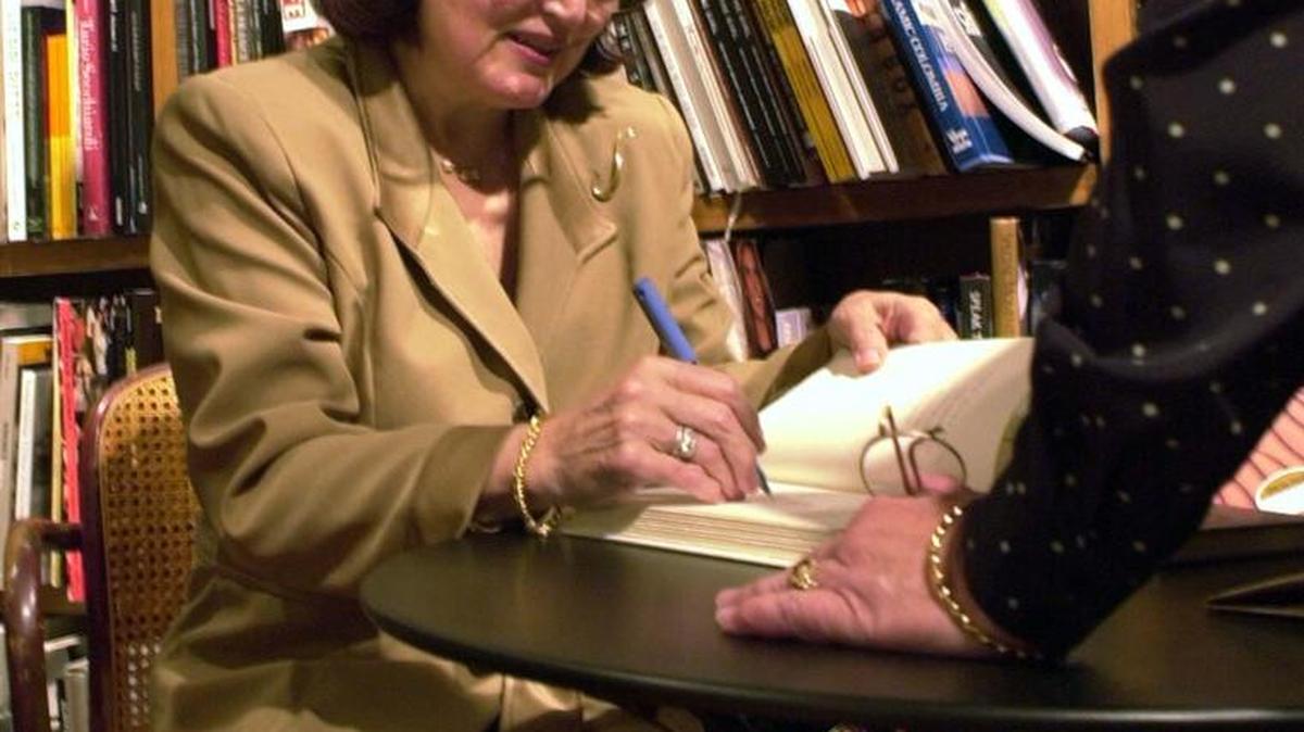 Puerto Rican author Rosario Ferré signing a book at Books and Books in Coral Gables