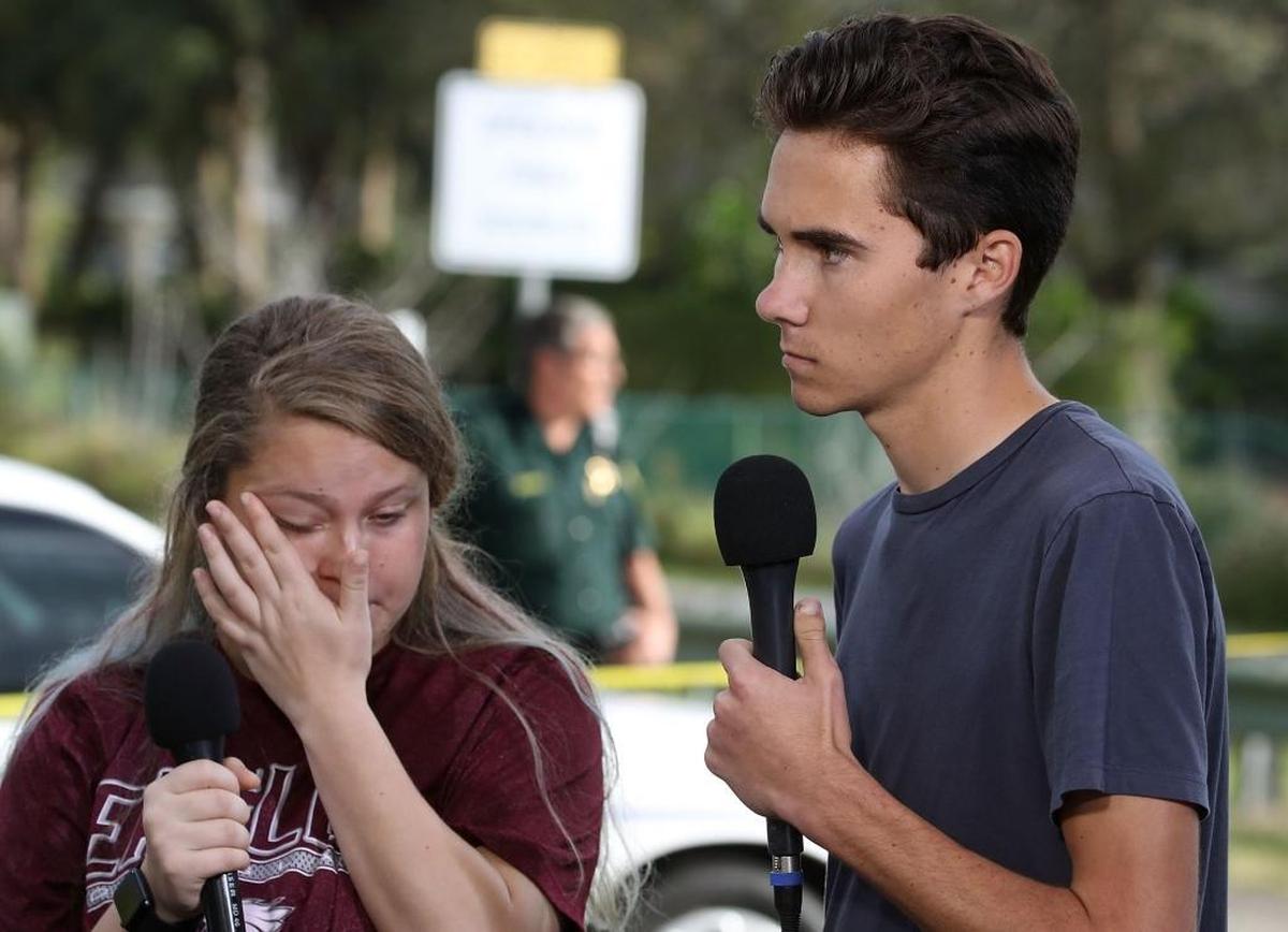 Students Kelsey Friend and David Hogg recount their stories about the mass shooting at Marjory Stoneman Douglas High School