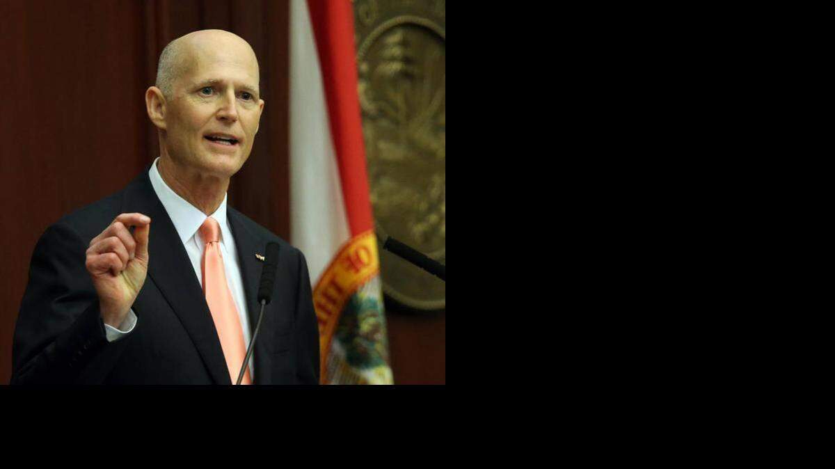 
Florida Gov. Rick Scott delivers his state of the state speech on the opening day to a joint session of the legislature on Tuesday, March 3.
