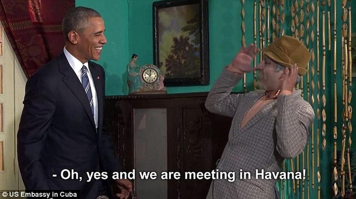 During his visit to Cuba, President Obama dropped in on TV comic Pánfilo