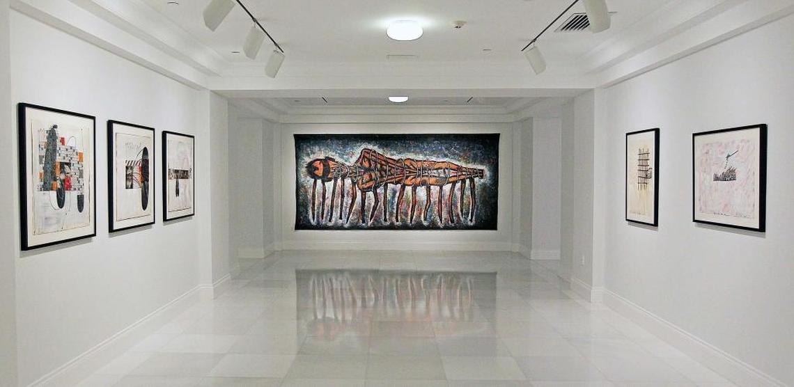 One of three display rooms at The American Museum of Cuban Diaspora, with art work by Luis Cruz Azaceta on Tuesday November 15, 2016
