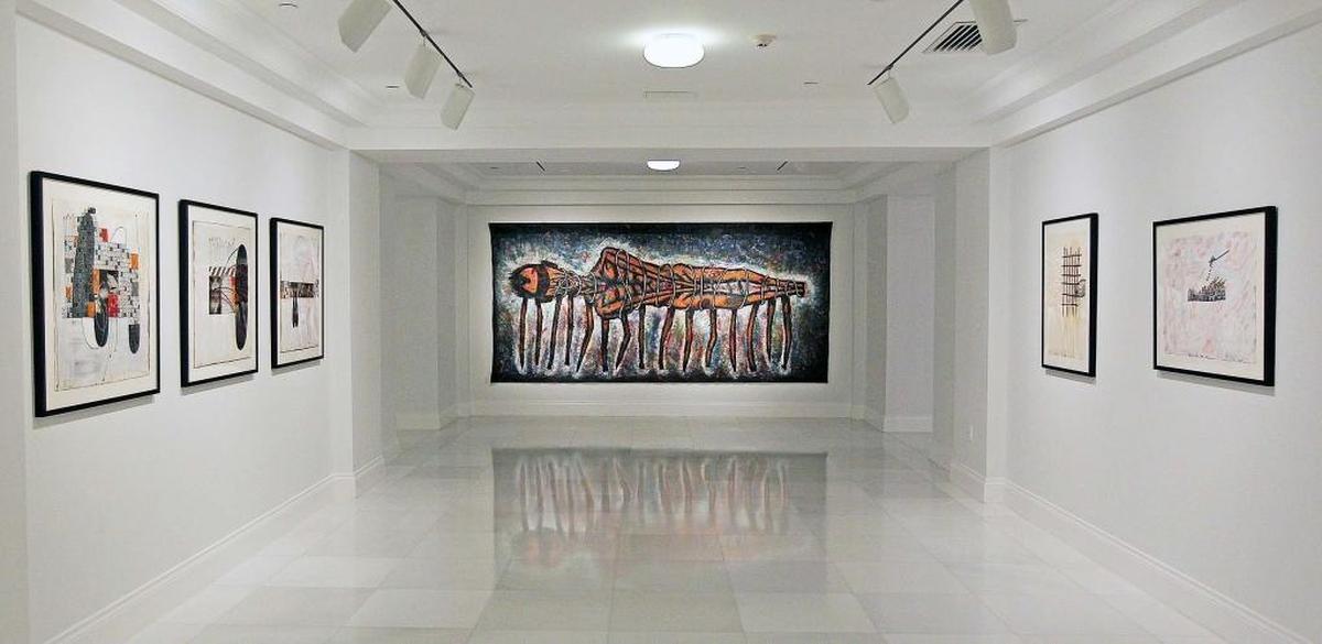 One of three display rooms at The American Museum of Cuban Diaspora, with art work by Luis Cruz Azaceta on Tuesday November 15, 2016