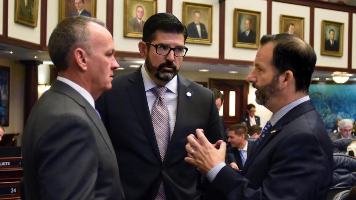 From left: Florida House Speaker Richard Corcoran, Rep. Manny Diaz, Jr., and Rep. Michael Bileca
