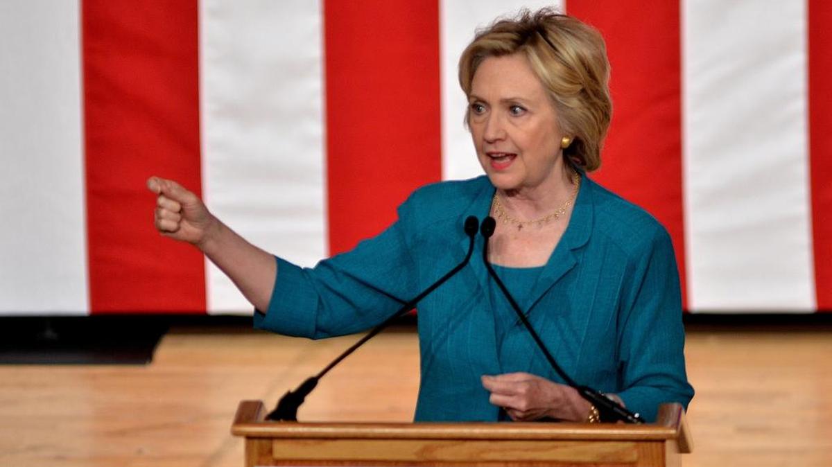 
Democratic presidential candidate Hillary Rodham Clinton speaks at a campaign stop at Florida International University in Miami on Friday.
