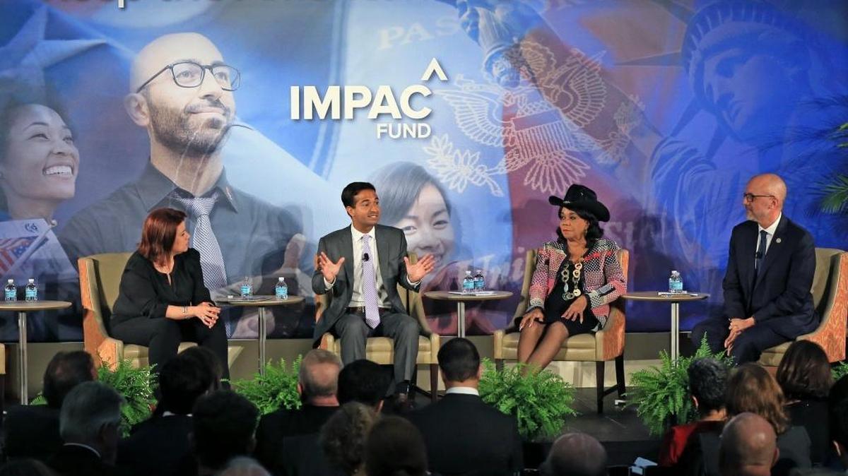 A panel discussion on Dreamers and DACA, moderated by CNN’s Ana Navarro, features U.S. Reps. Carlos Curbelo, Frederica Wilson and Ted Deutch at the University of Miami Newman Alumni Center on Tuesday, Nov. 28, 2017.