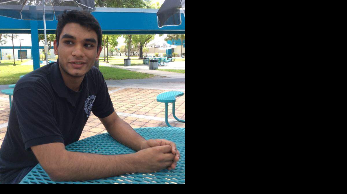 
Giancarlo Tejeda, a top student at Miami Lakes Educational Center, talks about his dreams of a college education and the obstacles he's facing because he's undocumented, although he has lived in the United States since he was three years old.
