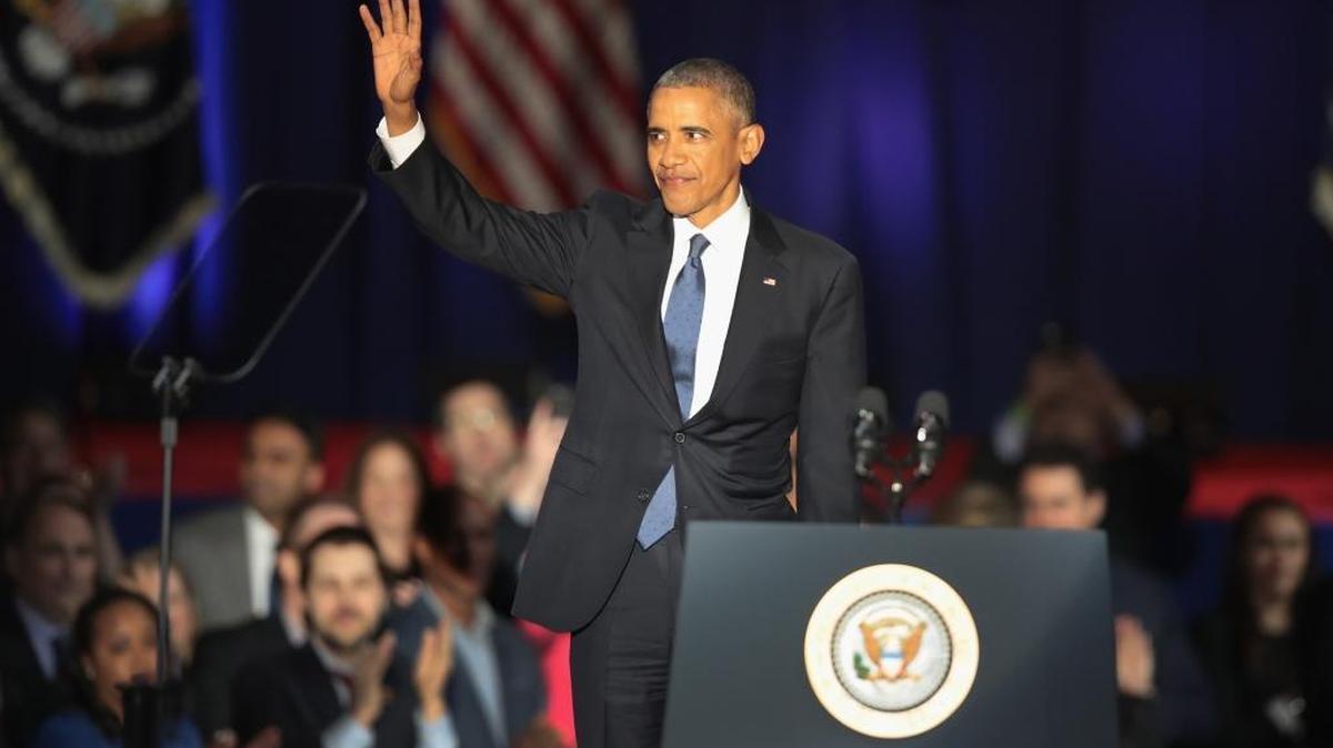 President Barack Obama delivers a farewell speech to the nation on Tuesday in Chicago, Illinois.