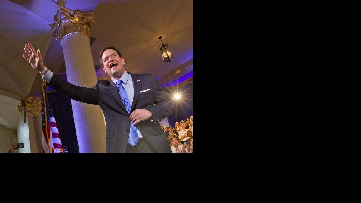 
Sen. Marco Rubio announces his candidacy for President of the United States at the Freedom Tower on Monday, April 13, 2015.
