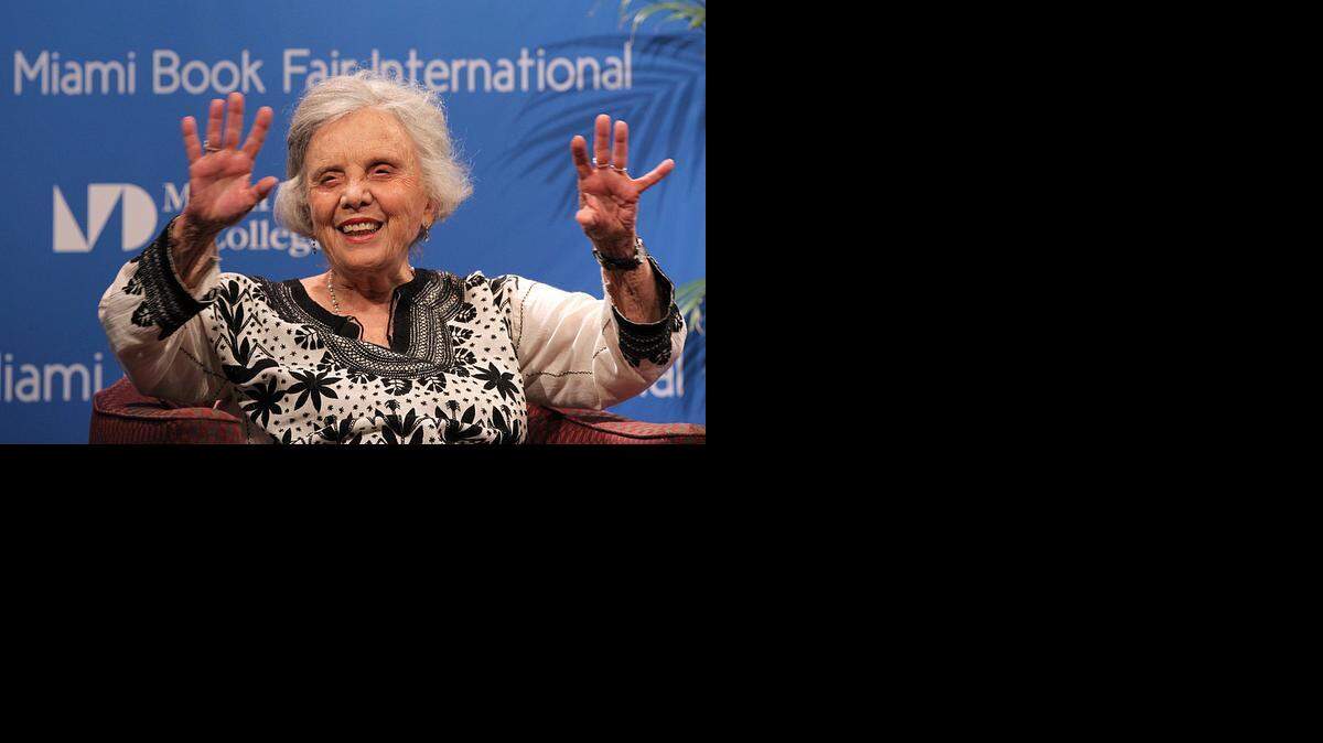 
Mexican writer Elena Poniatowska talks at the opening of the Miami Book Fair International on Sunday, Nov. 16, 2014.

