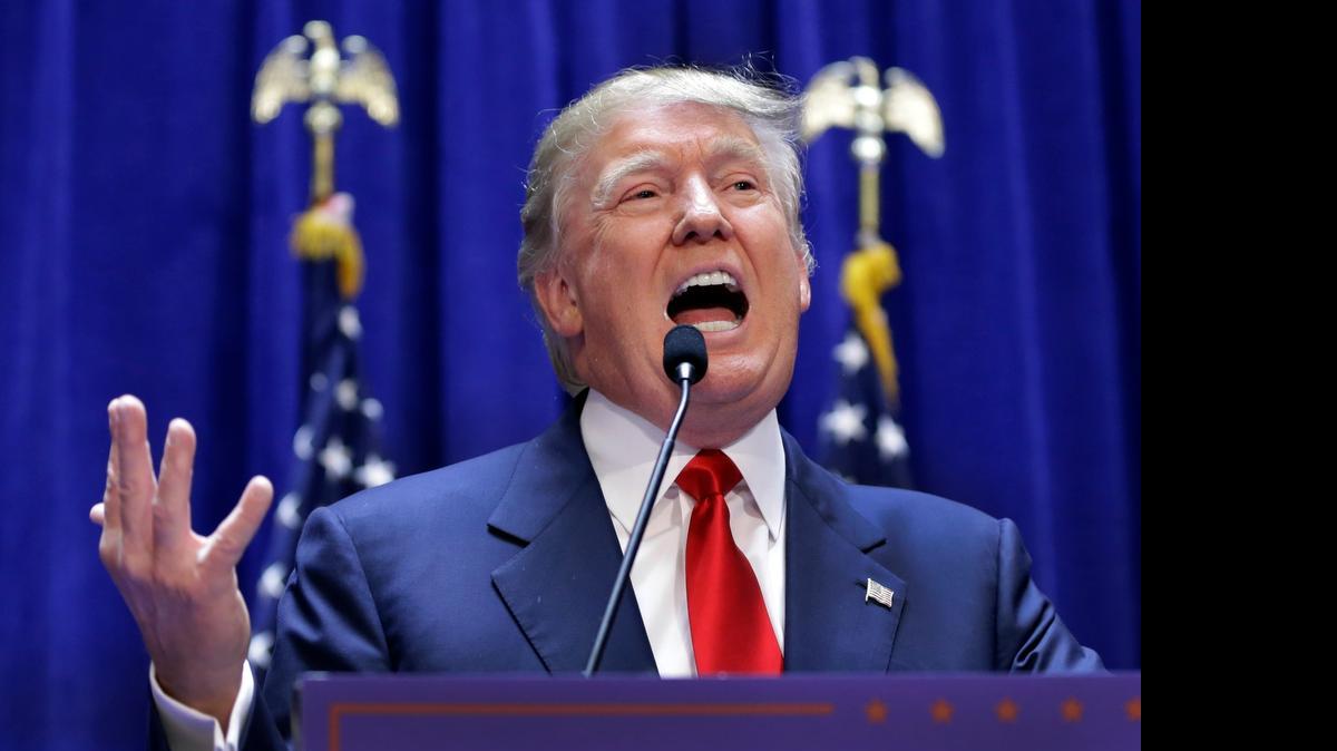 
Donald Trump announces he is running for president at a press conference in New York on June 16, 2015.
