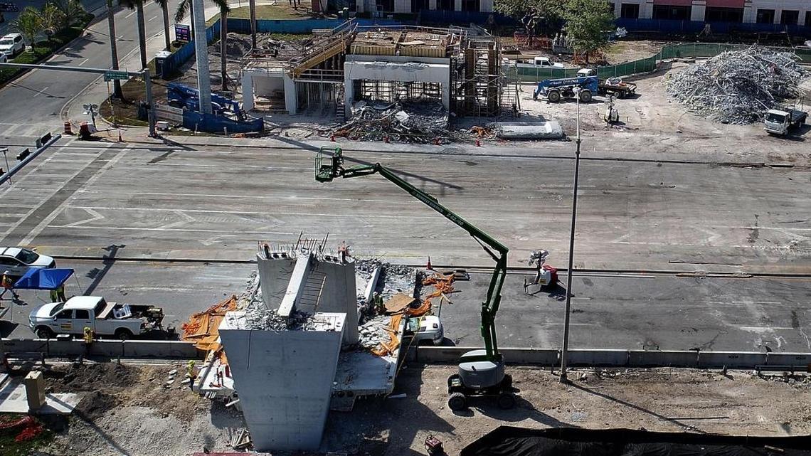 Federal transportation investigators said Monday they have secured sections of the collapsed span to examine more closely. They will not rebuild parts of it, as they sometimes do in bridge accidents, because the construction makes it impractical.