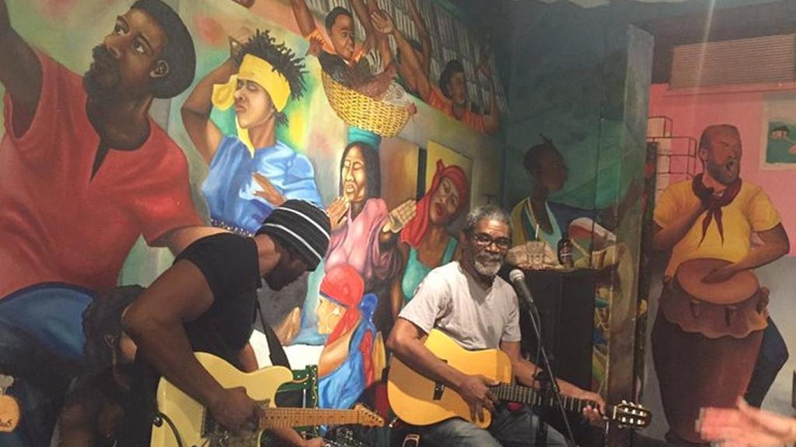 Singer Manno Charlemagne playing at a Miami Film Festival event in March 2017 at Tap Tap in Miami Beach.