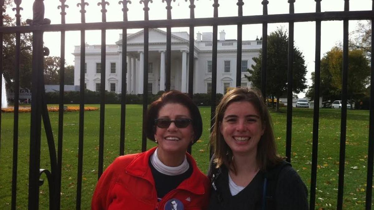 Kathleen “Kit” Rafferty and her niece Mary Rafferty outside the White House.